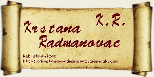Krstana Radmanovac vizit kartica